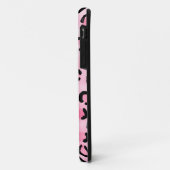 Coques Case-Mate iPhone Monogramme fait sur commande. Copie noire et rose (Dos/Gauche)