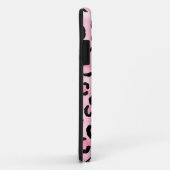 Coques Case-Mate iPhone Monogramme fait sur commande. Copie noire et rose (Dos/Droite)