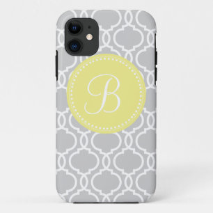 Coque Case-Mate Pour iPhone Monogramme fait sur commande de Quatrefoil dans le