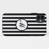 Coques Case-Mate iPhone Monogramme fait sur commande noir et blanc de (Dos (Horizontal))