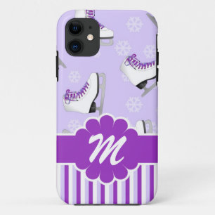 Coque Case-Mate Pour iPhone Monogramme fait sur commande pourpre et blanc de
