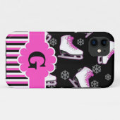 Coques Case-Mate iPhone Monogramme fait sur commande rose et noir de (Dos (Horizontal))