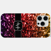 Coques Case-Mate iPhone Monogramme faux paillettes scintillantes bling (Verso (horizontal))