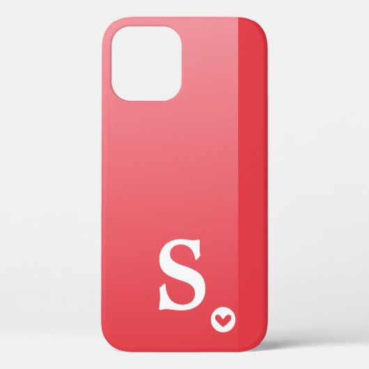 Coques Case-Mate iPhone Monogramme Féminin Cœur Rouge Simple Moderne Chic (Verso)