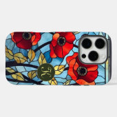 Coques Case-Mate iPhone Monogramme Féminin du jardin gras de pavot rouge (Verso (horizontal))