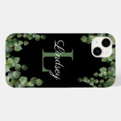 Coques Case-Mate iPhone Monogramme Féminin Élégant Eucalyptus  (Verso (horizontal))
