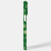 Coques Case-Mate iPhone Monogramme Festive Snowflakes Green Christmas (Verso / Droite)