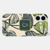 Coques Case-Mate iPhone Monogramme Feuille tropical audacieux (Verso (horizontal))