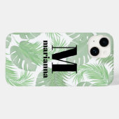 Coques Case-Mate iPhone Monogramme Feuilles de palmiers à la mode initial (Verso (horizontal))