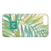 Coques Case-Mate iPhone Monogramme| Feuilles de palmiers tropicaux (Dos (Horizontal))