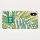 Coques Case-Mate iPhone Monogramme| Feuilles de palmiers tropicaux (Dos (Horizontal))
