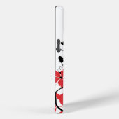 Coques Case-Mate iPhone Monogramme Fille moderne Fleurs rouge et noir (Verso / Droite)