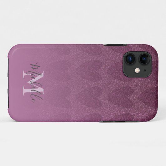 Coques Case-Mate iPhone Monogramme fille Parties scintillant rose (Dos (Horizontal))