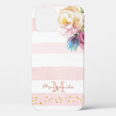 Coques Case-Mate iPhone Monogramme Fille Rose Doux (Verso)