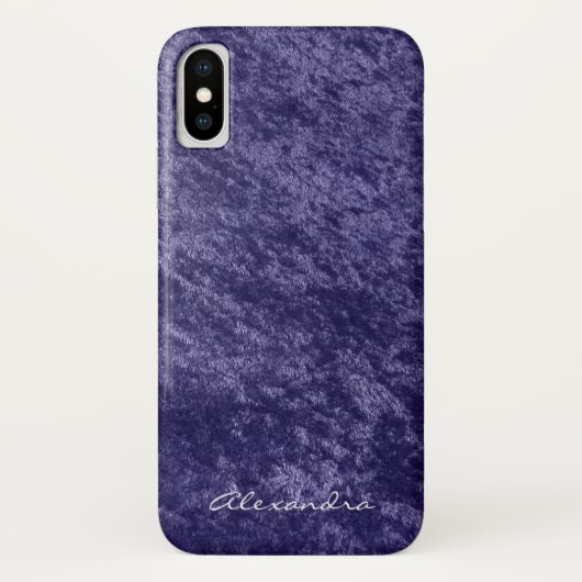 Coques Case-Mate iPhone Monogramme Fille Violet Violet Velours Violet Faux (Dos)