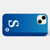 Coques Case-Mate iPhone Monogramme Fillette Cœur Bleu Simple Moderne Chic (Verso (horizontal))