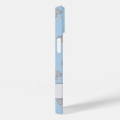 Coques Case-Mate iPhone Monogramme Fleur Botanique Intemporelle Bleu Clair (Verso / Droite)