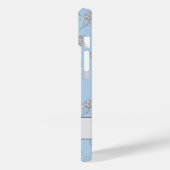 Coques Case-Mate iPhone Monogramme Fleur Botanique Intemporelle Bleu Clair (Verso / Gauche)