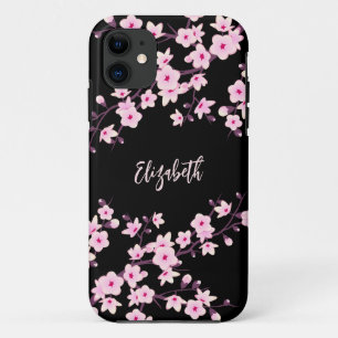 Case-Mate iPhone Case Monogramme Fleur de Cerisier Noir Rose
