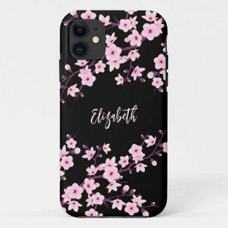 Case-Mate iPhone Case Monogramme Fleur de Cerisier Noir Rose