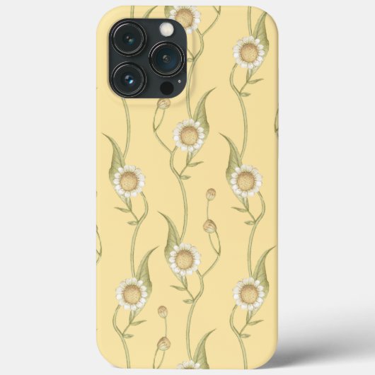 Coques Case-Mate iPhone Monogramme Fleur de Marguerite Jaune Unique (Verso)