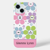 Coques Case-Mate iPhone Monogramme Fleur de Style Rétro Rose (Verso)