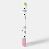 Coques Case-Mate iPhone Monogramme Fleur de Style Rétro Rose (Verso / Droite)