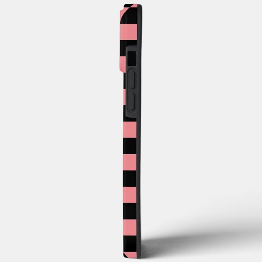 Coques Case-Mate iPhone Monogramme Fleur noir PINK Checkerboard (Verso / Gauche)