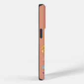 Coques Case-Mate iPhone Monogramme Fleur Sauvage Botanique Élégant Pêche (Verso / Droite)