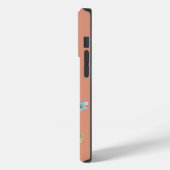 Coques Case-Mate iPhone Monogramme Fleur Sauvage Botanique Élégant Pêche (Verso / Gauche)