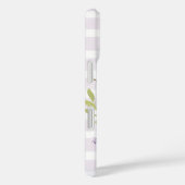 Coques Case-Mate iPhone Monogramme Fleurs de Lilas et Rayures (Verso / Droite)