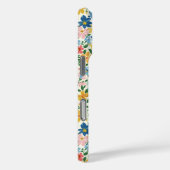 Coques Case-Mate iPhone Monogramme Fleurs Ditsy Bleu et Jaune (Verso / Droite)