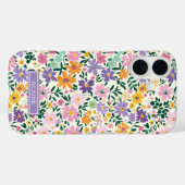 Coques Case-Mate iPhone Monogramme Fleurs Ditsy Violettes (Verso (horizontal))