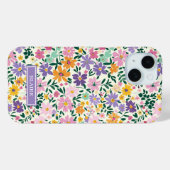 Coques Case-Mate iPhone Monogramme Fleurs Ditsy Violettes (Verso (horizontal))