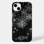 Coques Case-Mate iPhone Monogramme flocon de neige noir et blanc  (Verso)