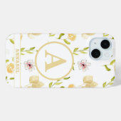 Coques Case-Mate iPhone Monogramme floral (Verso (horizontal))