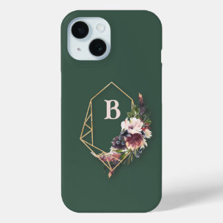 Coque Pour iPhone 15 Monogramme floral