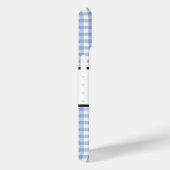 Coques Case-Mate iPhone Monogramme Floral à Carreaux Gingham Bleu (Verso / Droite)