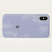 Coques Case-Mate iPhone Monogramme floral à la main tiré à la scie (Dos (Horizontal))