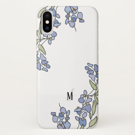 Coques Case-Mate iPhone Monogramme floral à la main tiré à la scie (Dos)