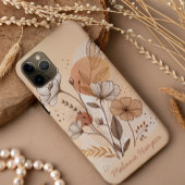 Coques Case-Mate iPhone monogramme floral abstrait boho