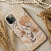 Coques Case-Mate iPhone monogramme floral abstrait boho