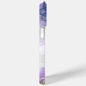 Coques Case-Mate iPhone Monogramme floral Abstrait Nom bleu initial (Verso / Droite)