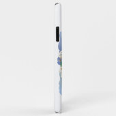 Coques Case-Mate iPhone Monogramme Floral Aquarelle Laver Bleu Blanc Scrip (Dos/Droite)