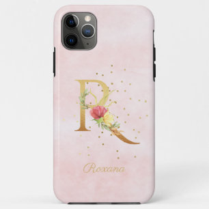 Case-Mate iPhone Case Monogramme floral aquarelle nom initiale lettre R