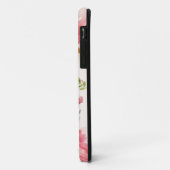 Coques Case-Mate iPhone monogramme floral aquarelle + nom personnalisation (Dos/Gauche)