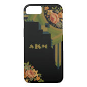 Coques Case-Mate iPhone Monogramme floral Art déco cool (Dos)
