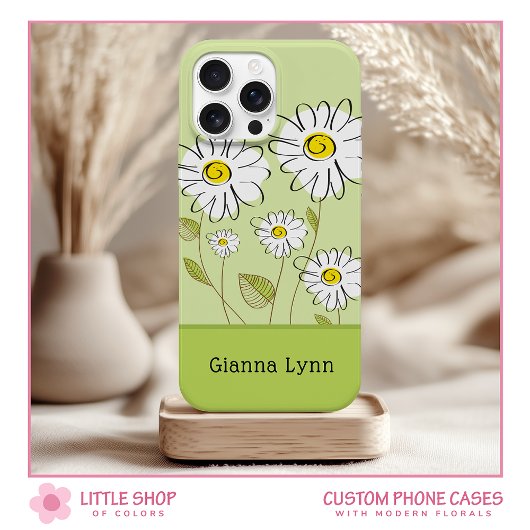 Coques Case-Mate iPhone Monogramme Floral aux Marguerites Modernes