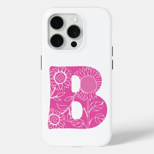 Coques Case-Mate iPhone monogramme floral B lettre majuscule (Verso)