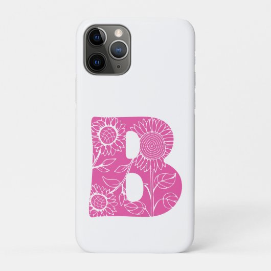 Coques Case-Mate iPhone monogramme floral B lettre majuscule (Dos)